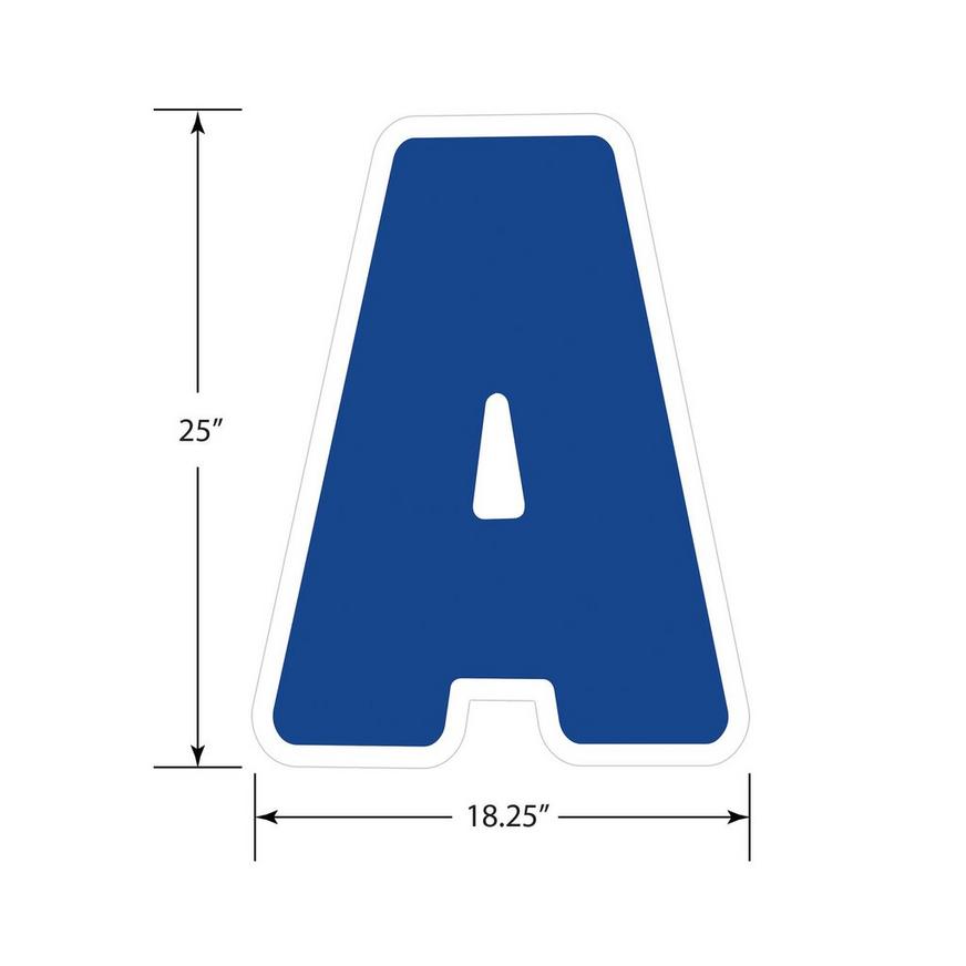 Blue Letter (A) Corrugated Plastic Yard Sign, 24in